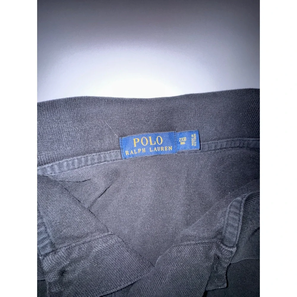 Polo Ralph Lauren Mens 2XB Big Black Short Sleeve Pique Pony Logo Polo Shirt